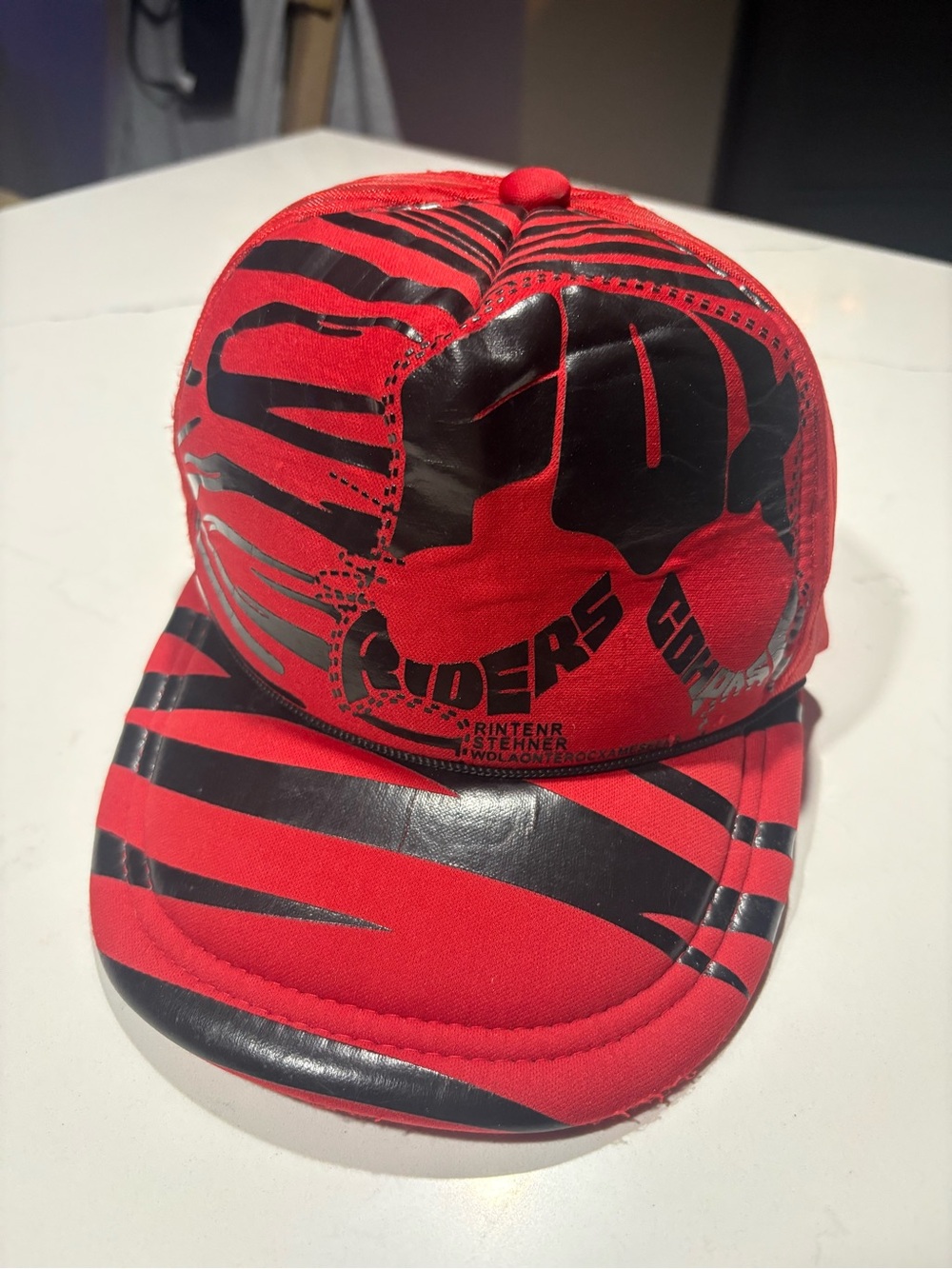 Y2K FOX Racing Red and Black Graphic Trucker Hat